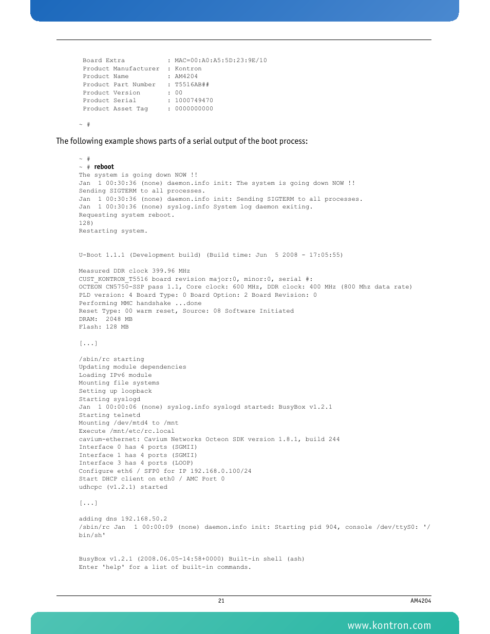 Kontron AM4204 User Manual | Page 36 / 89