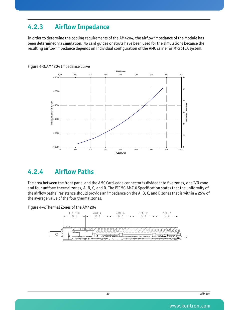 3 airflow impedance, 4 airflow paths, Airflow impedance | Airflow paths | Kontron AM4204 User Manual | Page 44 / 89