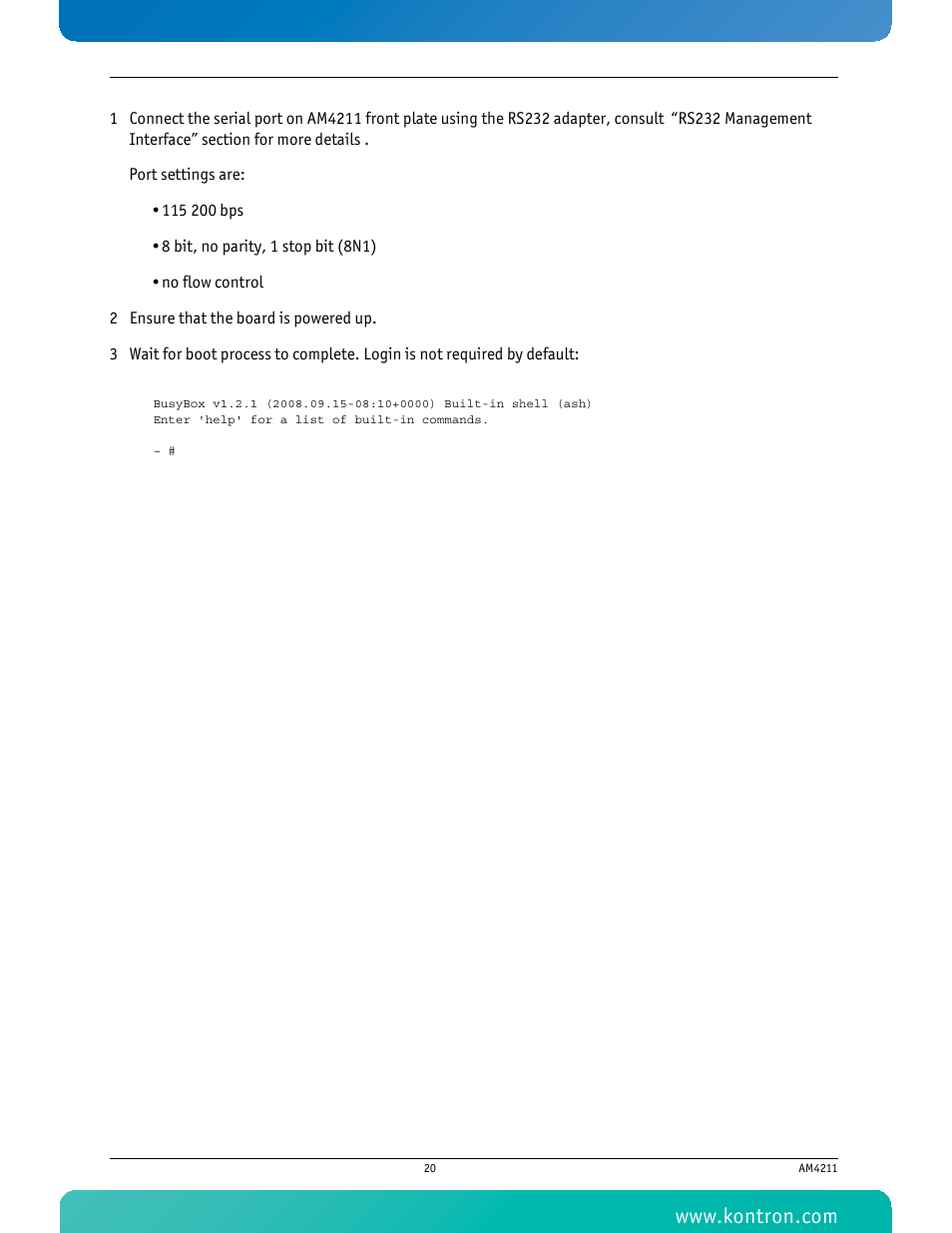 Kontron AM4211 User Manual | Page 35 / 82
