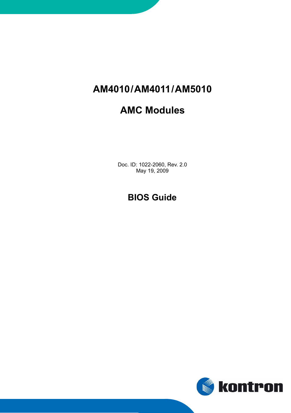 Kontron AM5010 BIOS User Manual | 120 pages