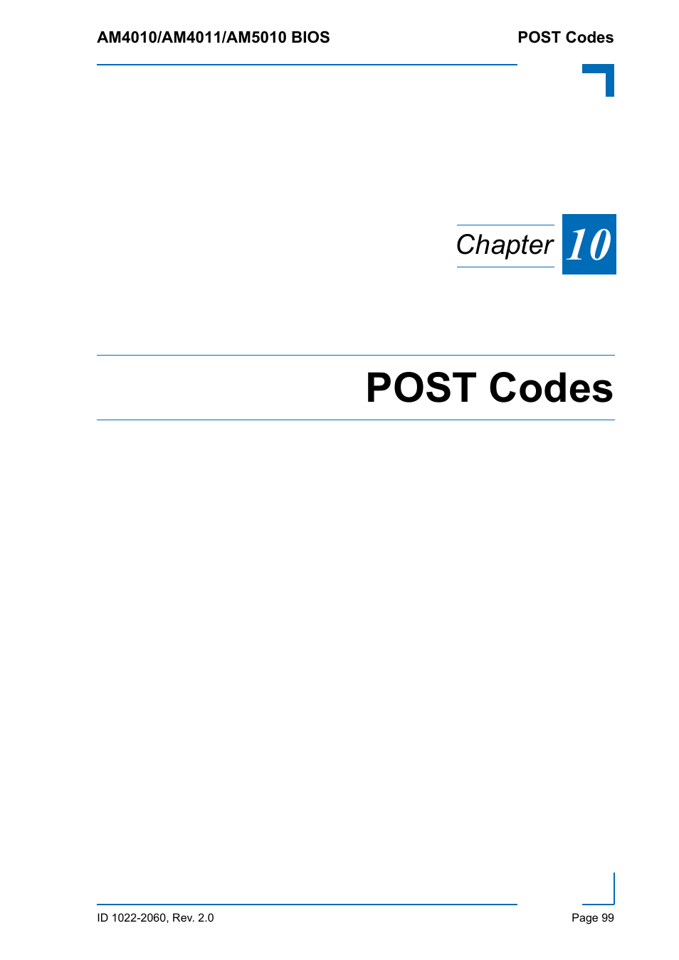 Post codes | Kontron AM5010 BIOS User Manual | Page 109 / 120