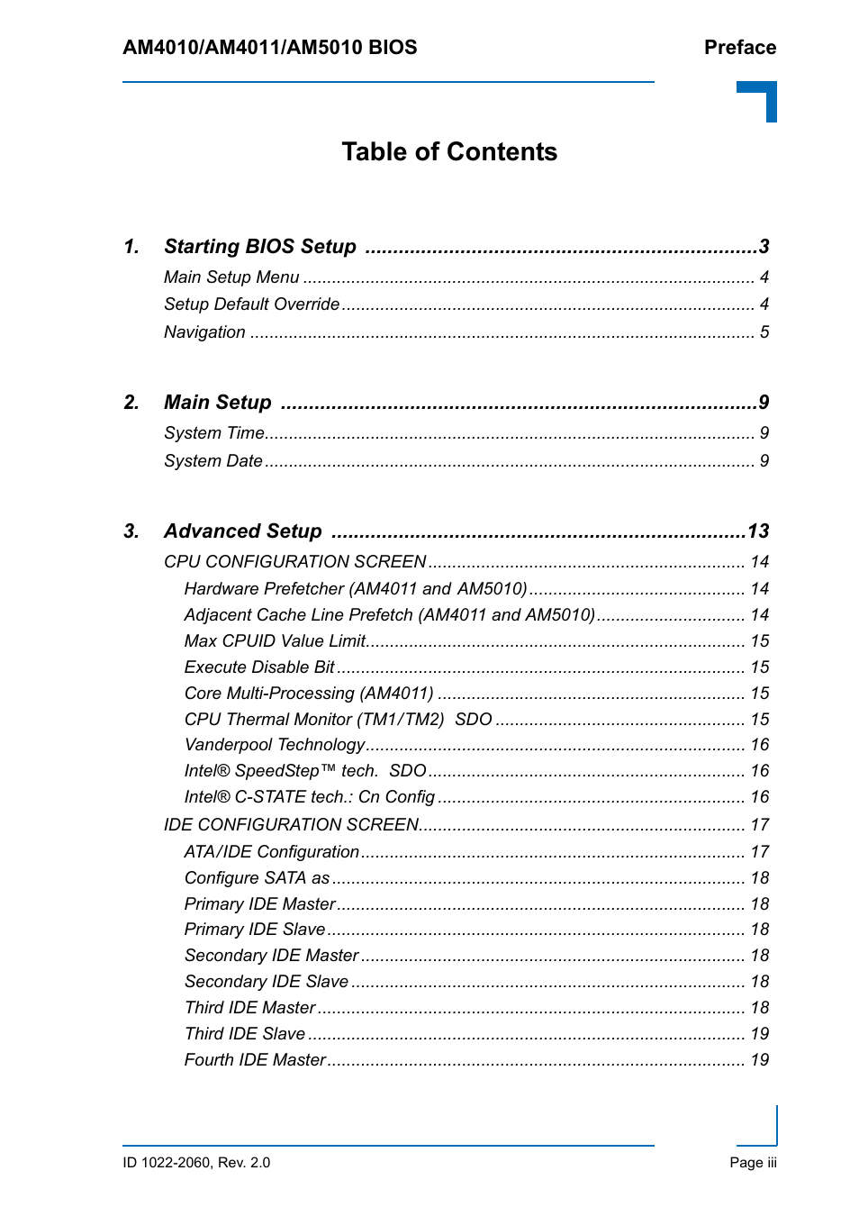 Kontron AM5010 BIOS User Manual | Page 3 / 120