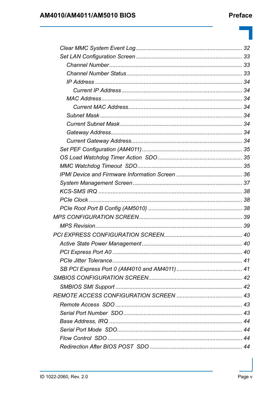 Kontron AM5010 BIOS User Manual | Page 5 / 120