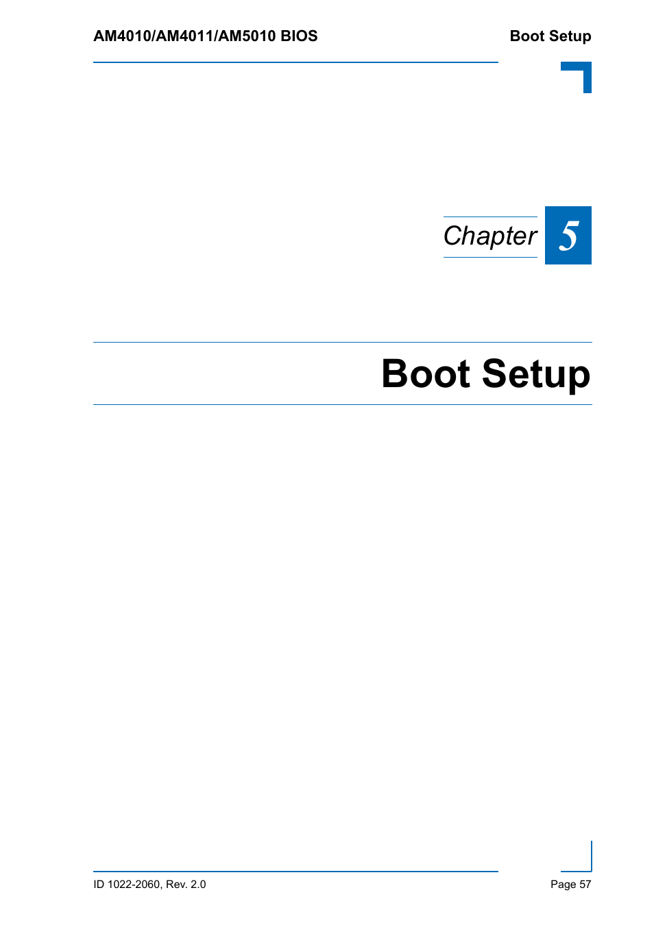 Boot setup, Chapter | Kontron AM5010 BIOS User Manual | Page 67 / 120