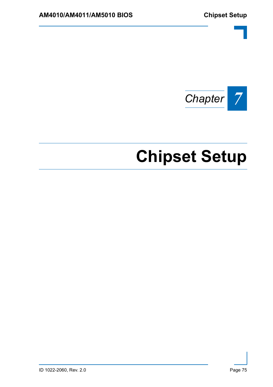 Chipset setup, Chapter | Kontron AM5010 BIOS User Manual | Page 85 / 120