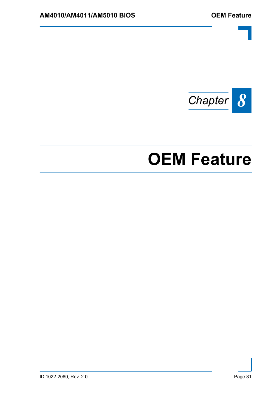 Oem feature, Chapter | Kontron AM5010 BIOS User Manual | Page 91 / 120