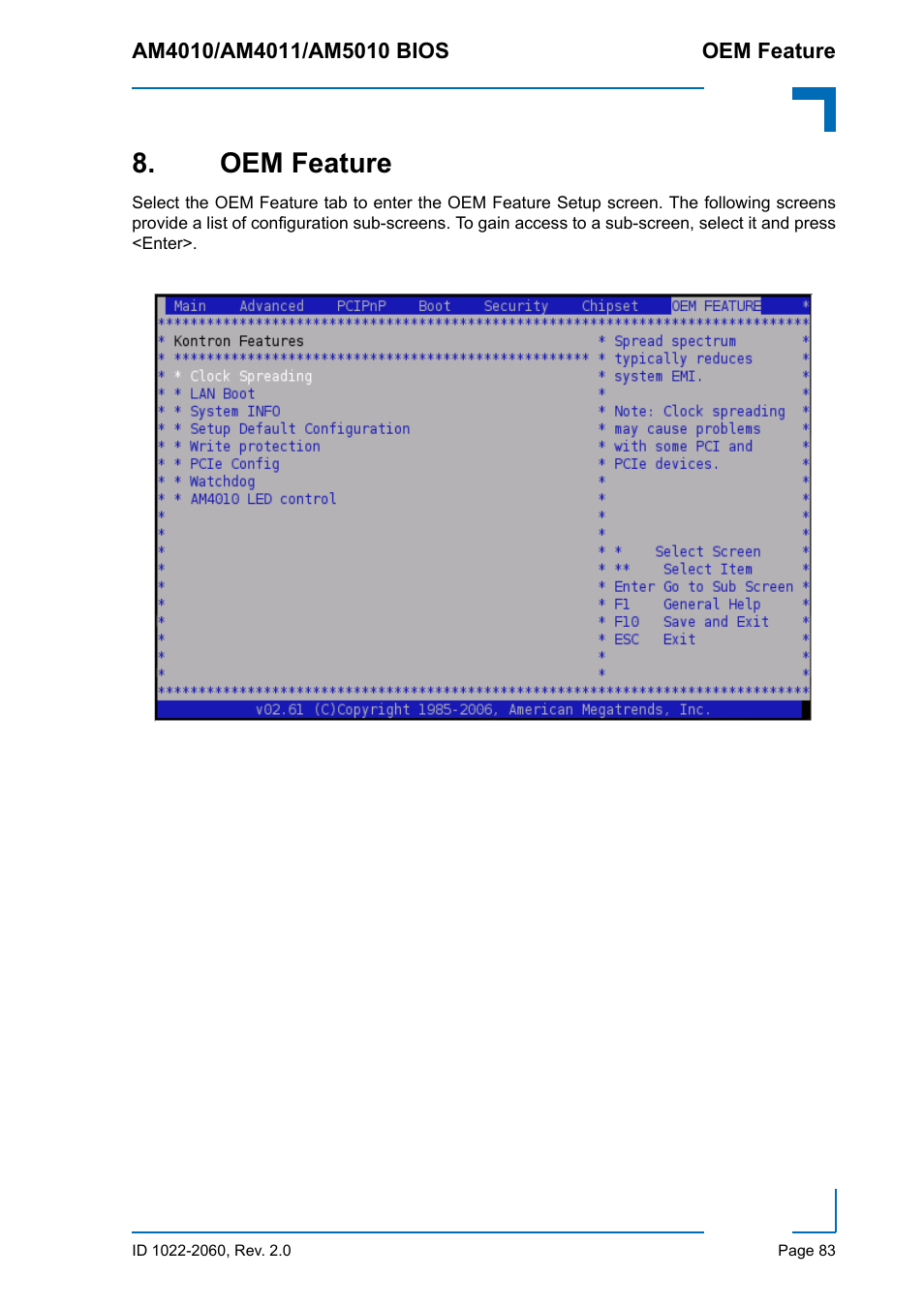 Oem feature | Kontron AM5010 BIOS User Manual | Page 93 / 120