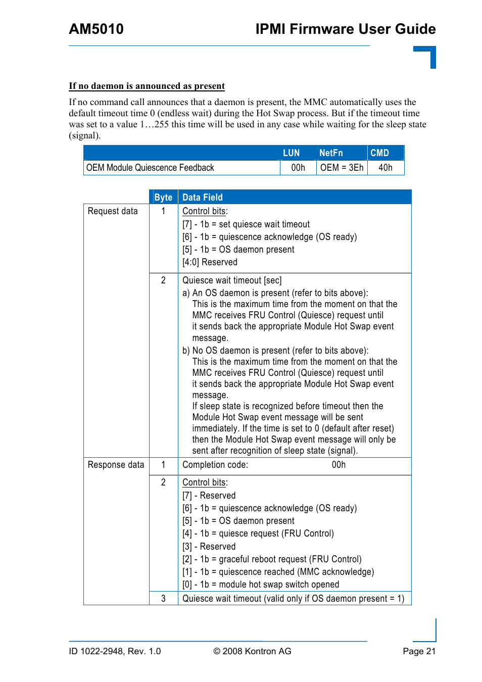 Am5010 ipmi firmware user guide | Kontron AM5010 IPMI User Manual | Page 21 / 36