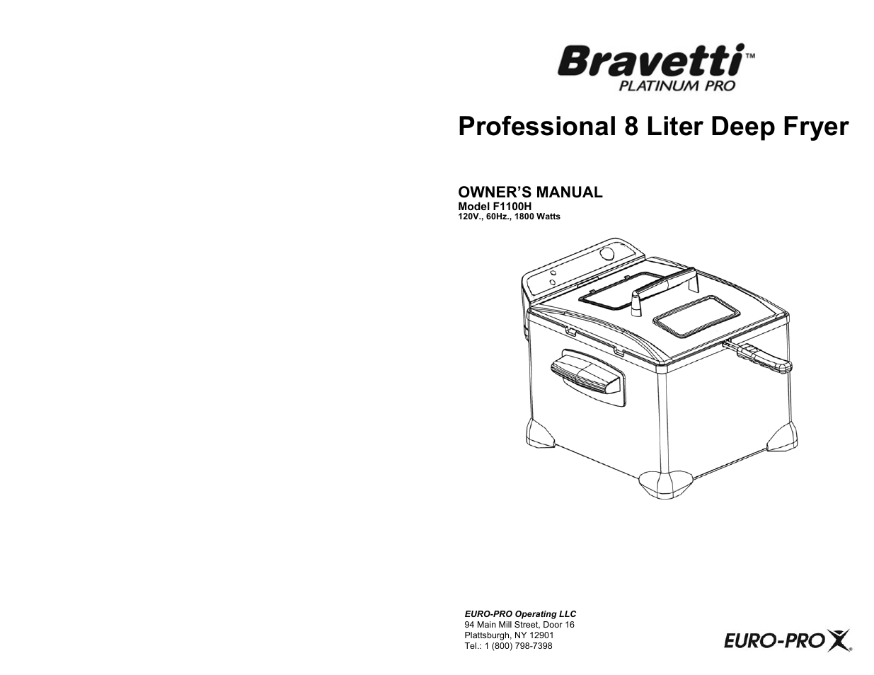 Bravetti F1100H User Manual | 10 pages