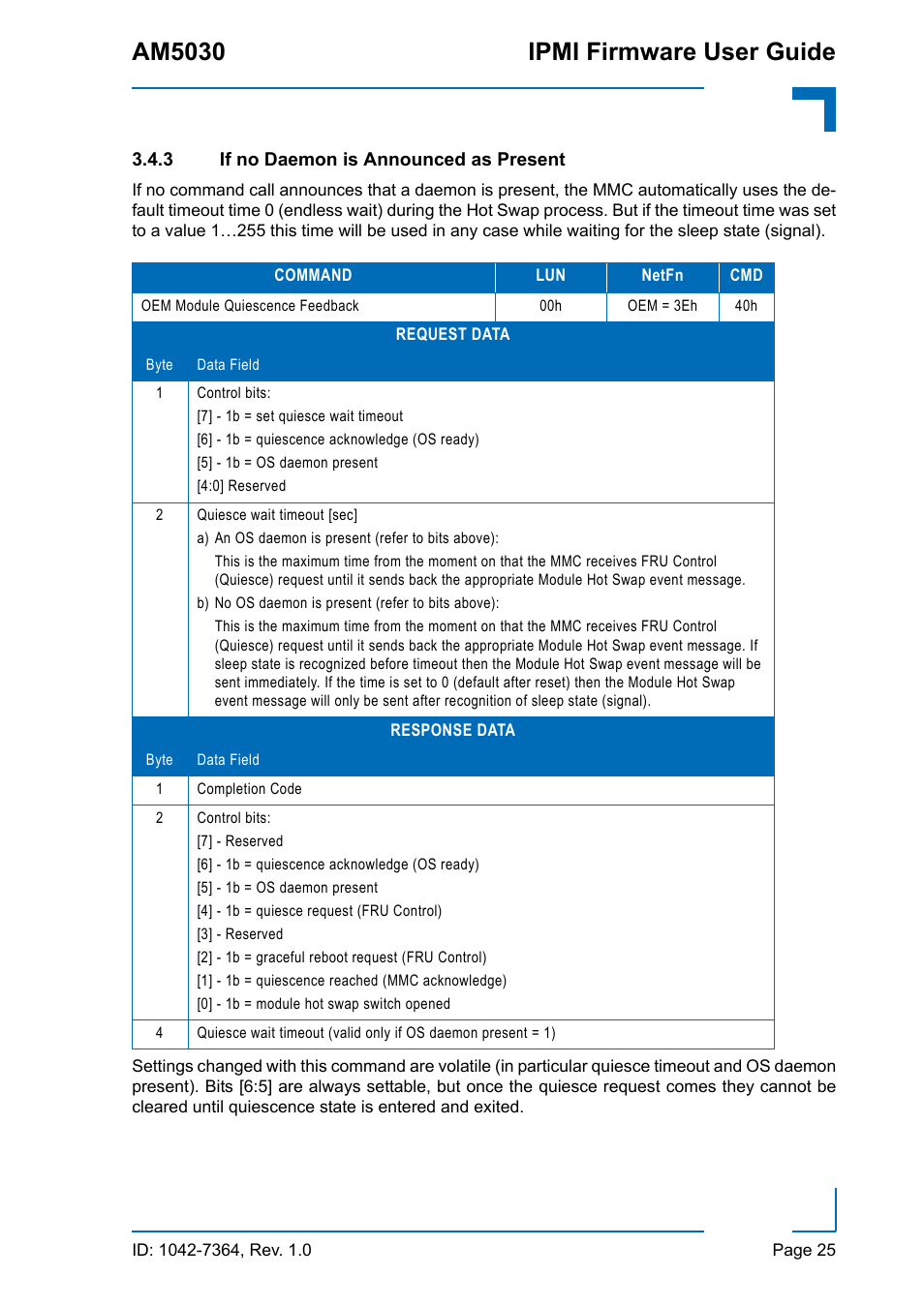 3 if no daemon is announced as present, If no daemon is announced as present, Am5030 ipmi firmware user guide | Kontron AM5030 IPMI User Manual | Page 25 / 44