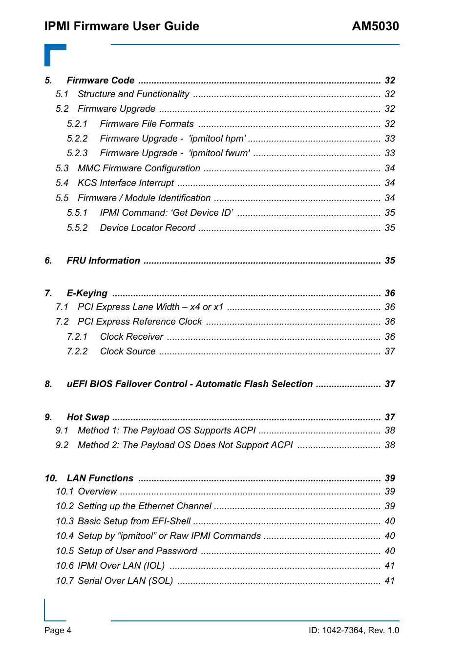 Ipmi firmware user guide am5030 | Kontron AM5030 IPMI User Manual | Page 4 / 44