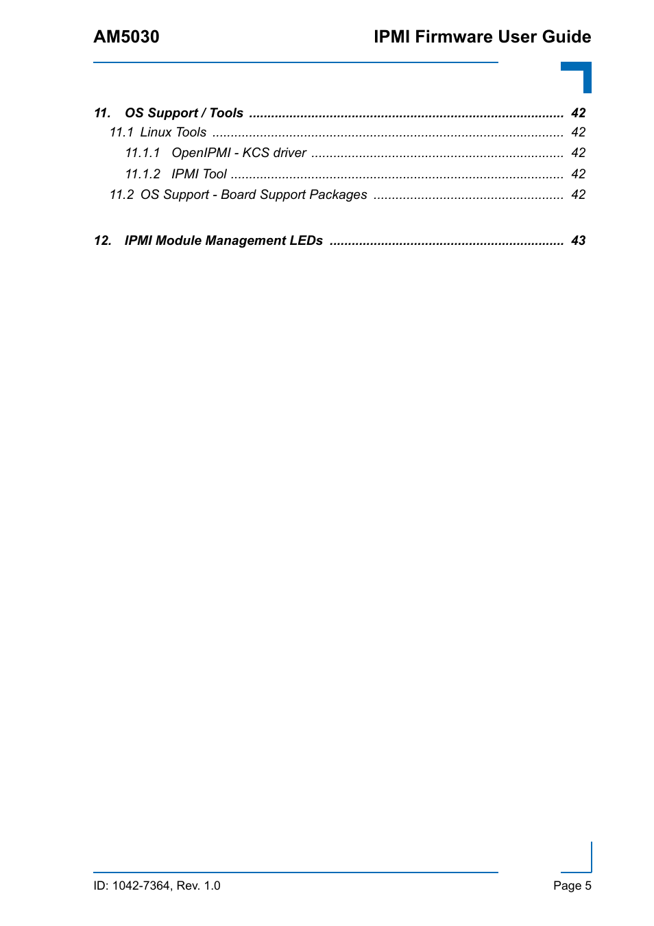 Am5030 ipmi firmware user guide | Kontron AM5030 IPMI User Manual | Page 5 / 44