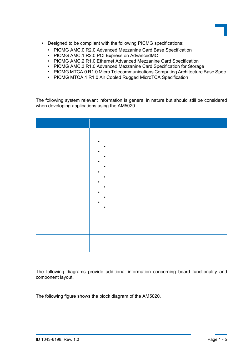 3 system relevant information, 4 board diagrams, 1 functional block diagram | System relevant information - 5, Board diagrams - 5, Functional block diagram - 5, Am5020 introduction | Kontron AM5020 User Manual | Page 23 / 34