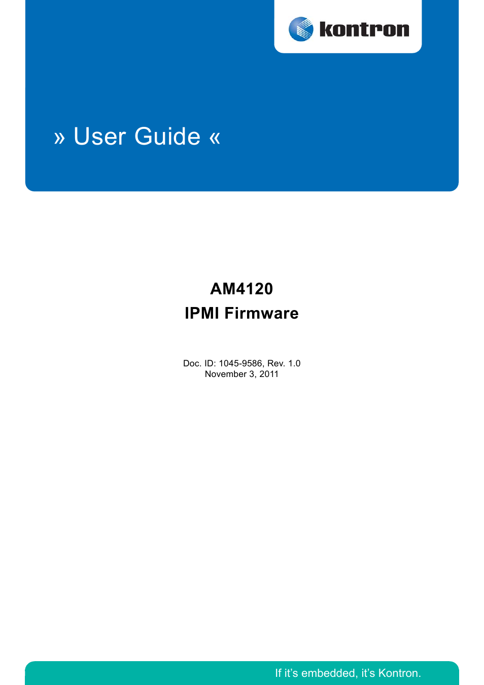 Kontron AM4120 IPMI Firmware User Manual | 40 pages