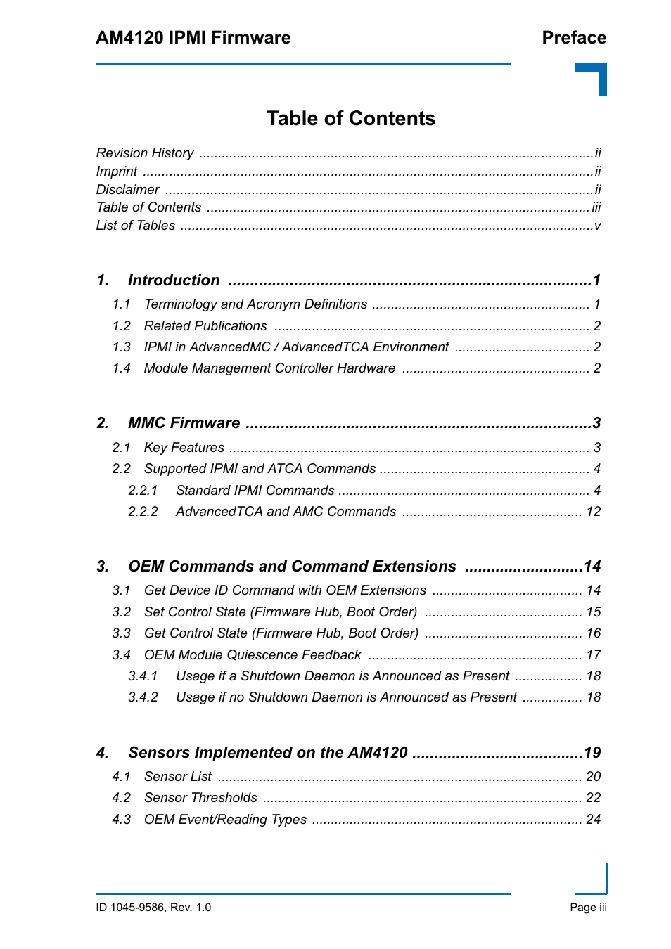 Kontron AM4120 IPMI Firmware User Manual | Page 3 / 40