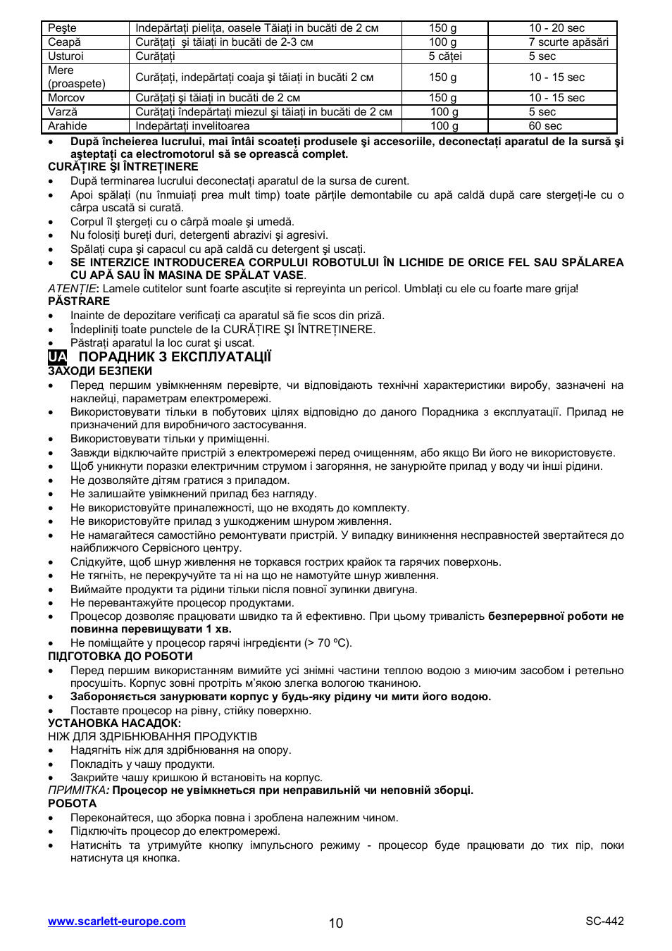 Scarlett SC-442 User Manual | Page 10 / 20