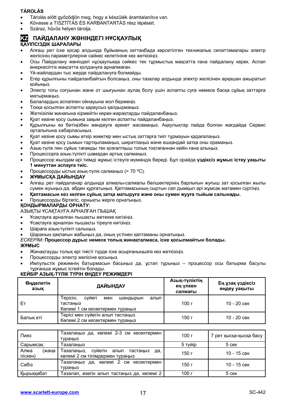 Scarlett SC-442 User Manual | Page 17 / 20