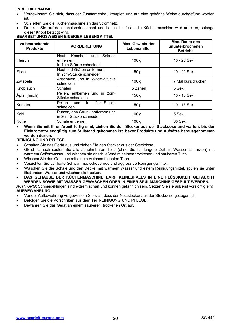 Scarlett SC-442 User Manual | Page 20 / 20