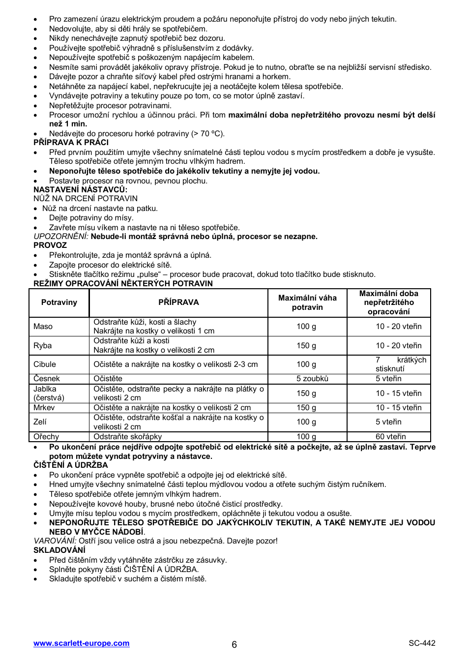 Scarlett SC-442 User Manual | Page 6 / 20