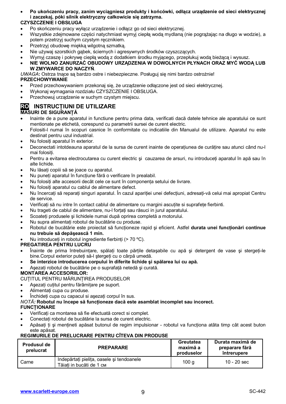 Scarlett SC-442 User Manual | Page 9 / 20