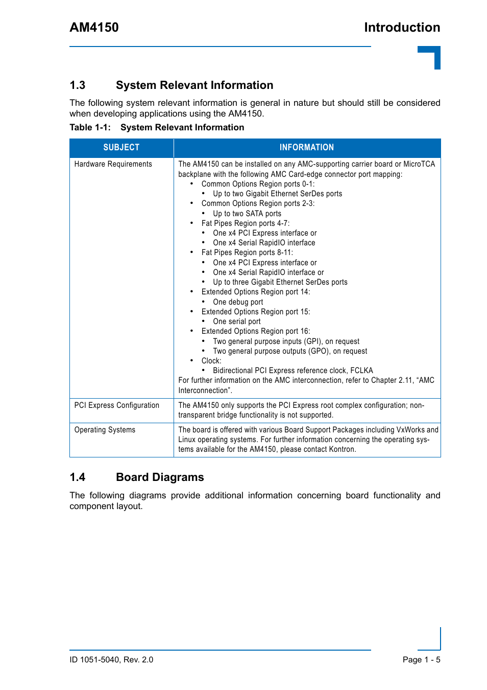 3 system relevant information, 4 board diagrams, Am4150 introduction | Kontron AM4150 User Manual | Page 21 / 30