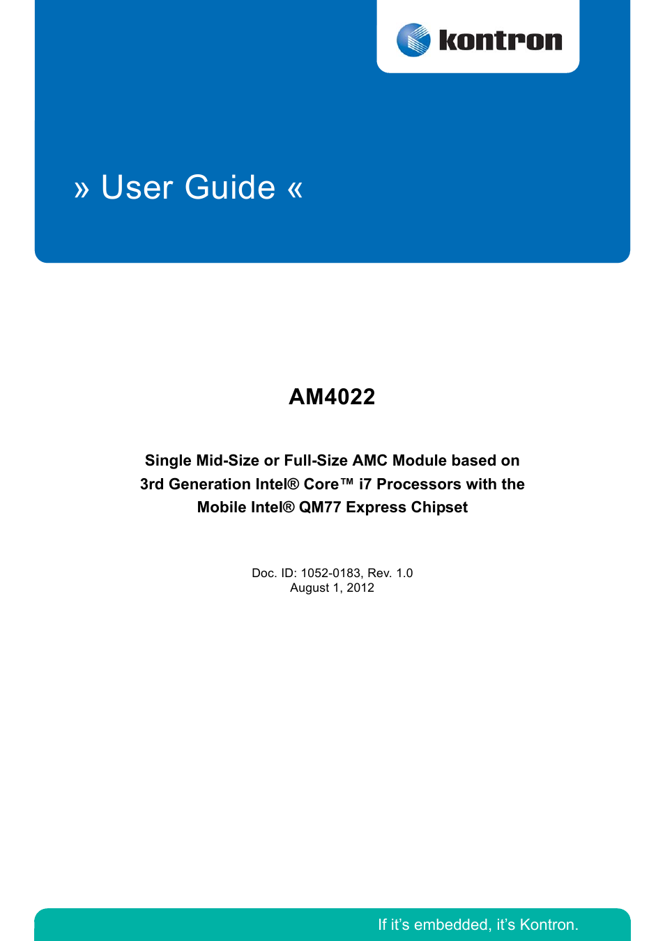 Kontron AM4022 User Manual | 34 pages