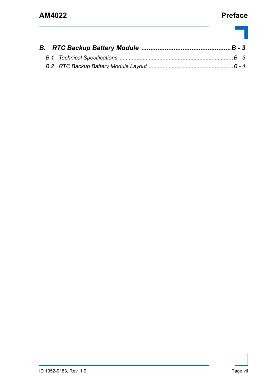 Am4022 preface | Kontron AM4022 User Manual | Page 7 / 34