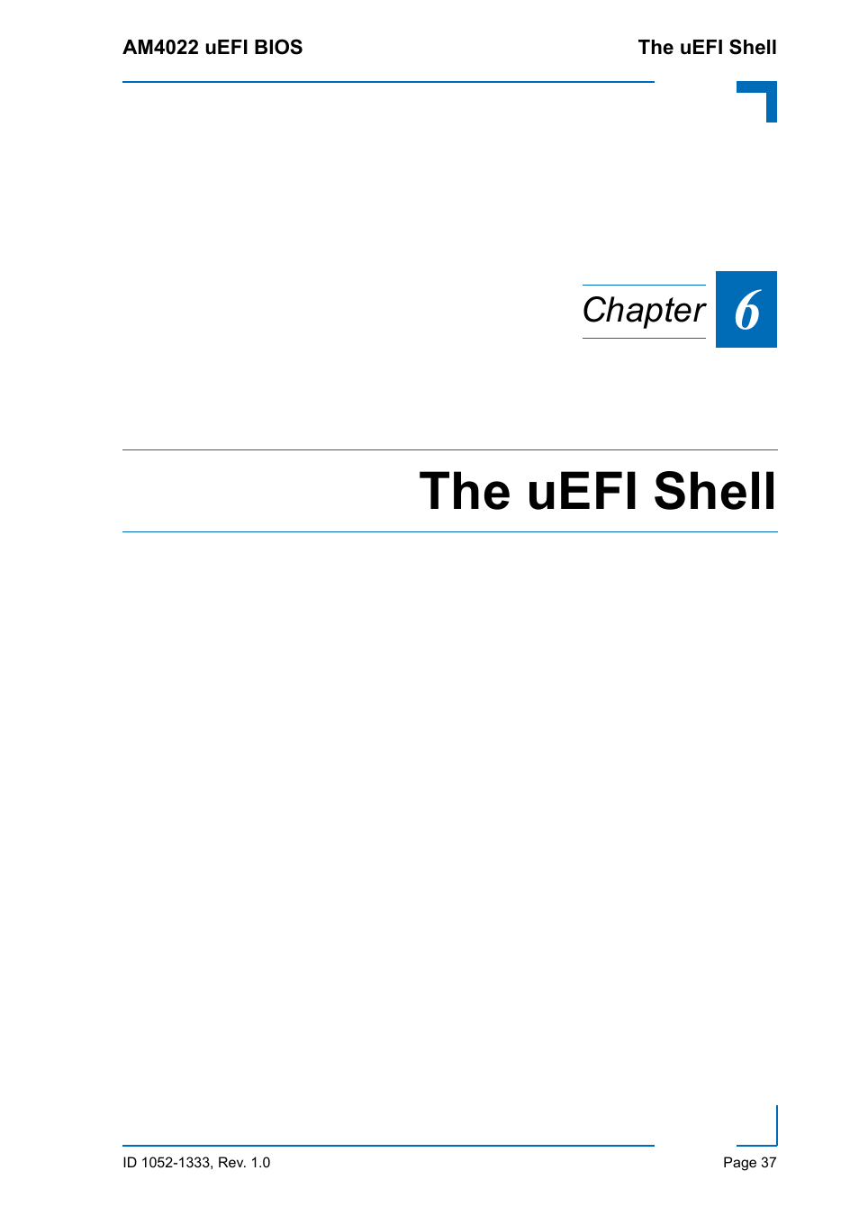 The uefi shell, Chapter | Kontron AM4022 uEFI BIOS User Manual | Page 43 / 76
