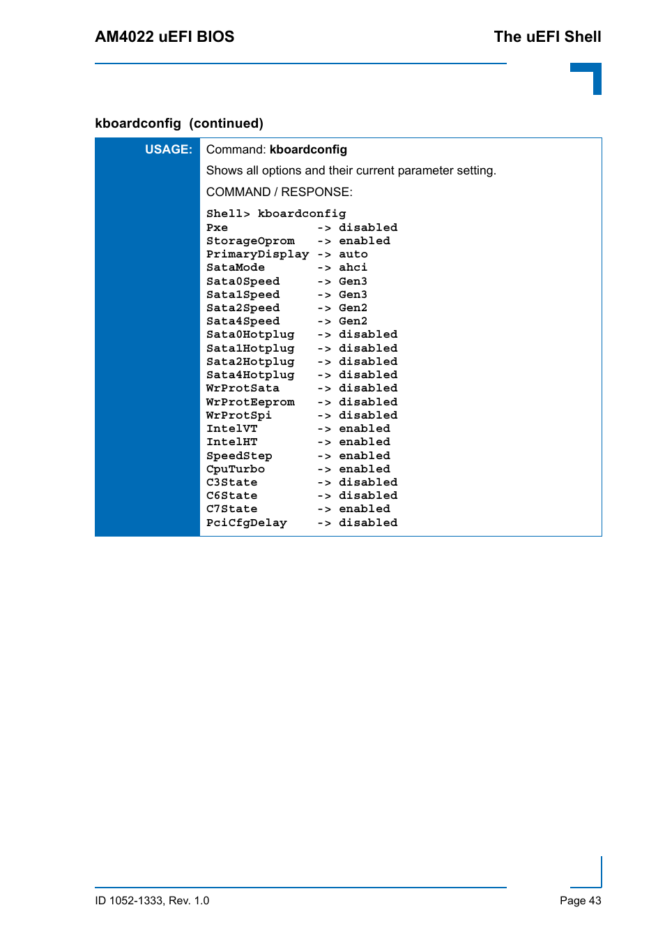 Am4022 uefi bios the uefi shell | Kontron AM4022 uEFI BIOS User Manual | Page 49 / 76