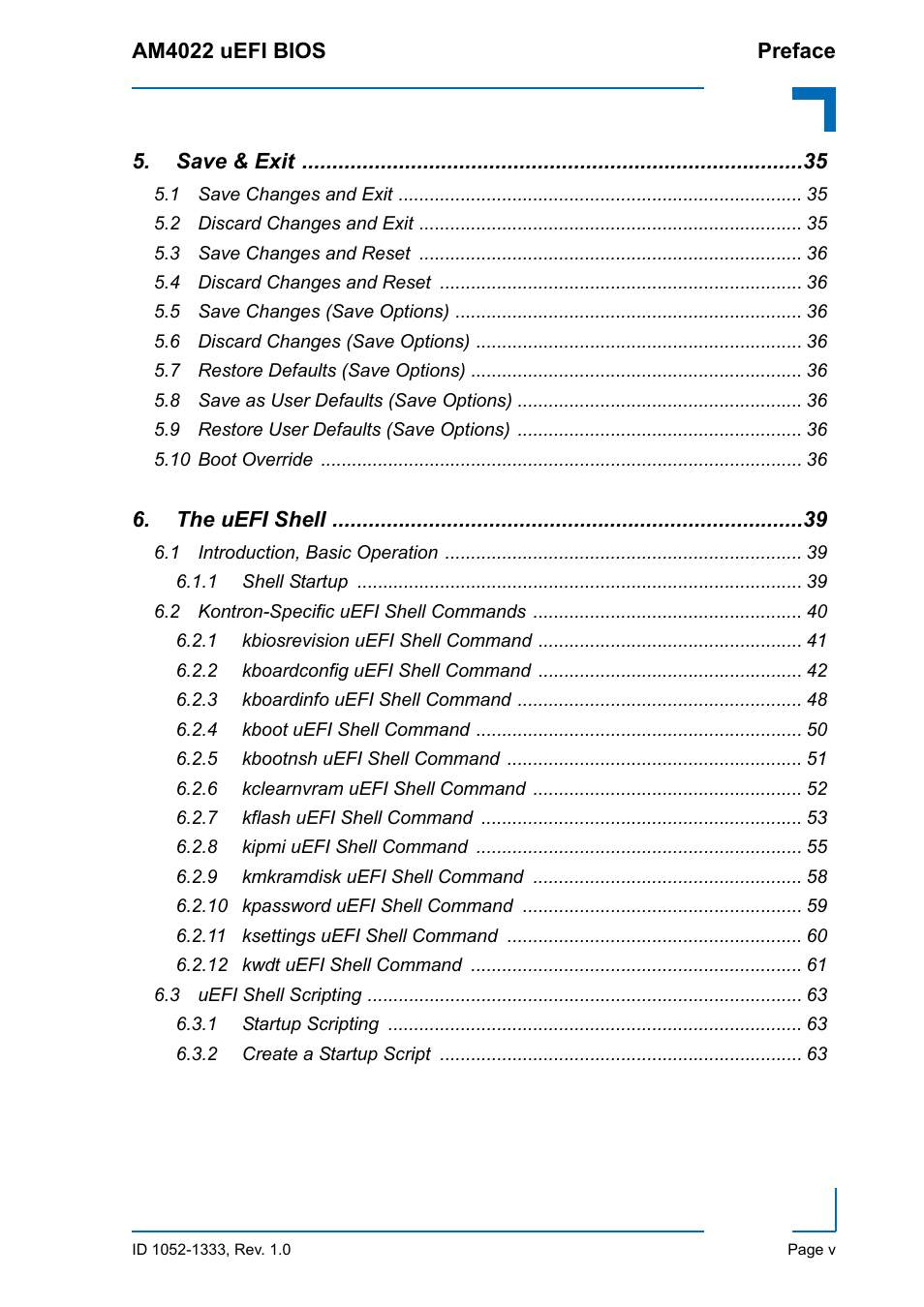 Kontron AM4022 uEFI BIOS User Manual | Page 5 / 76