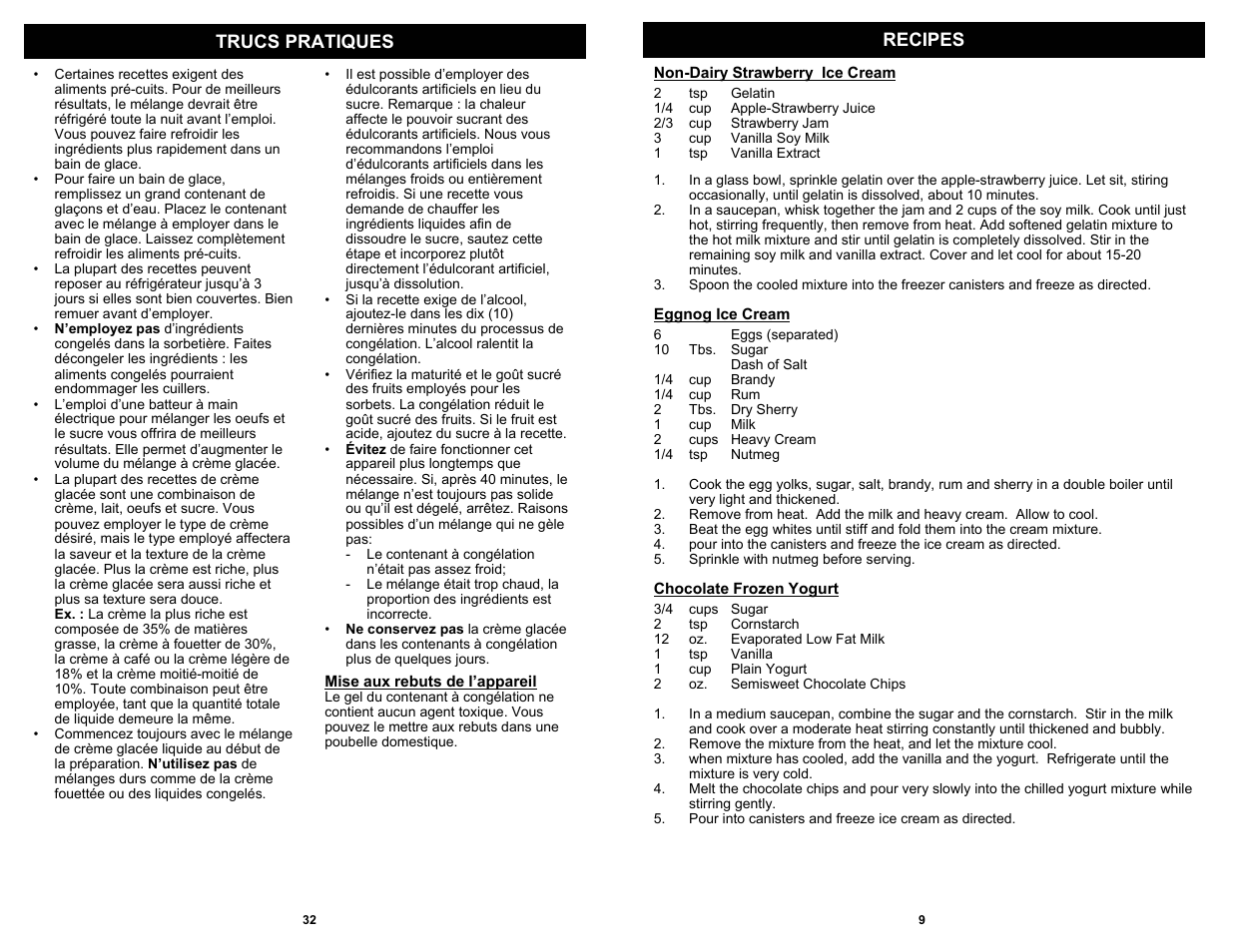Recipes trucs pratiques | Bravetti KP300H User Manual | Page 11 / 22