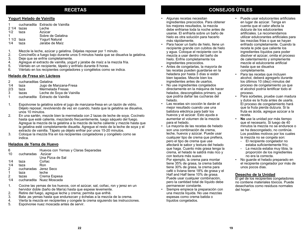 Consejos útiles recetas | Bravetti KP300H User Manual | Page 21 / 22