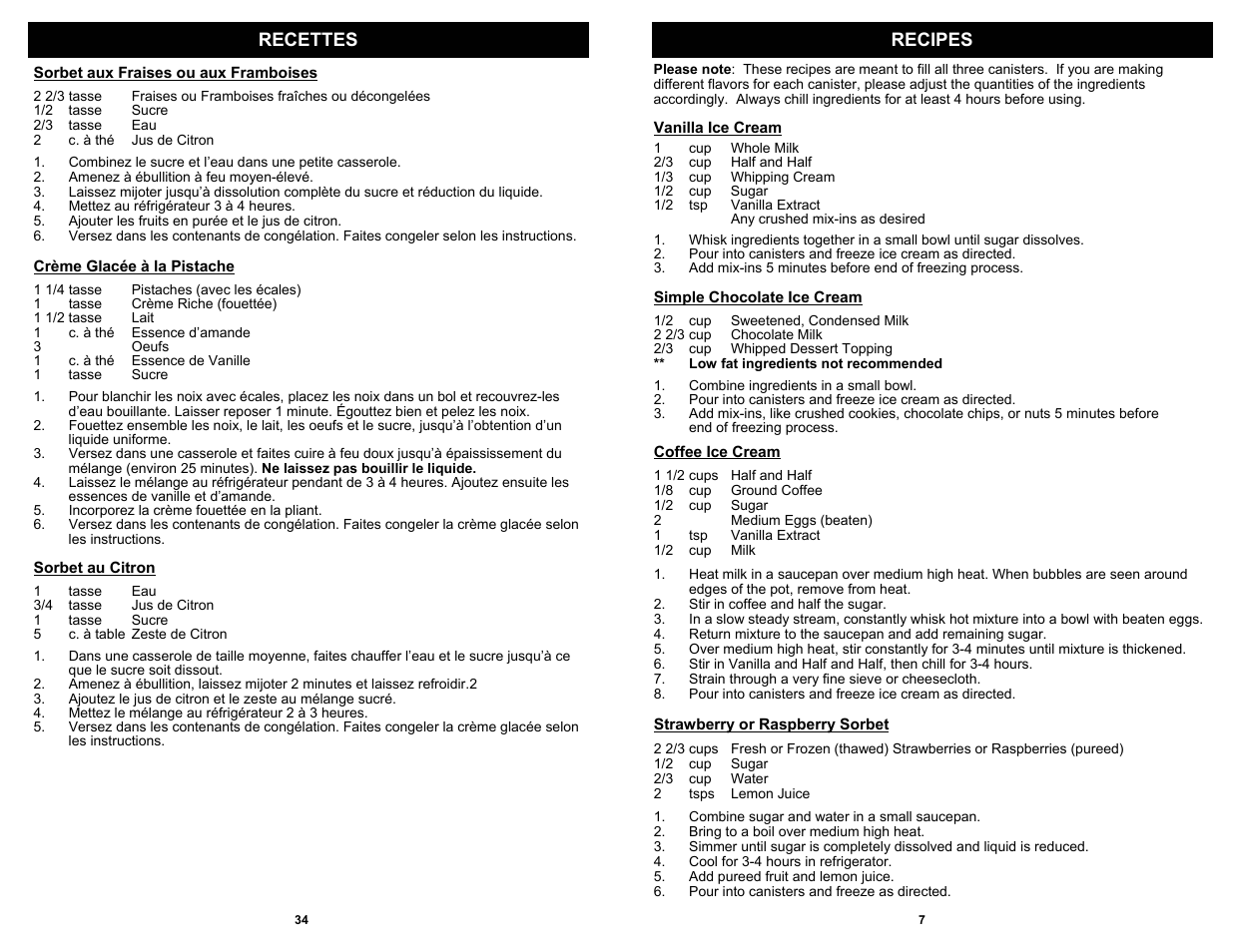 Recettes recipes | Bravetti KP300H User Manual | Page 9 / 22