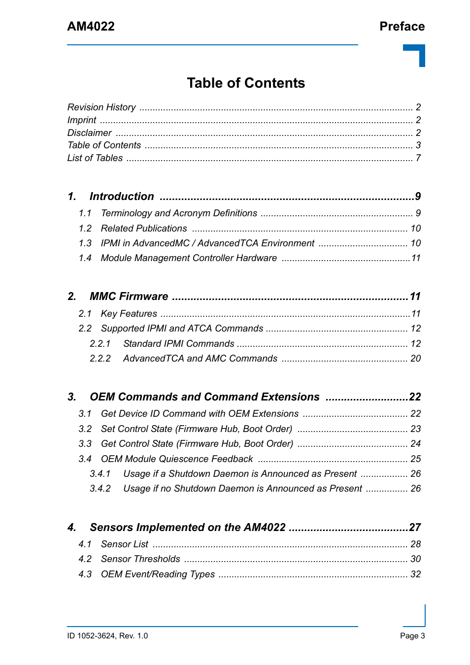 Kontron AM4022 IPMI Firmware User Manual | Page 3 / 48