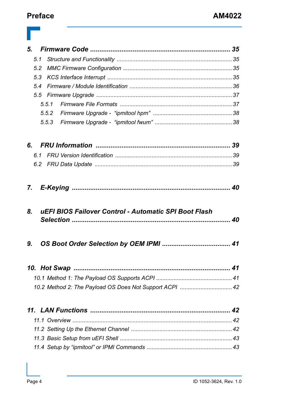 Preface am4022 | Kontron AM4022 IPMI Firmware User Manual | Page 4 / 48