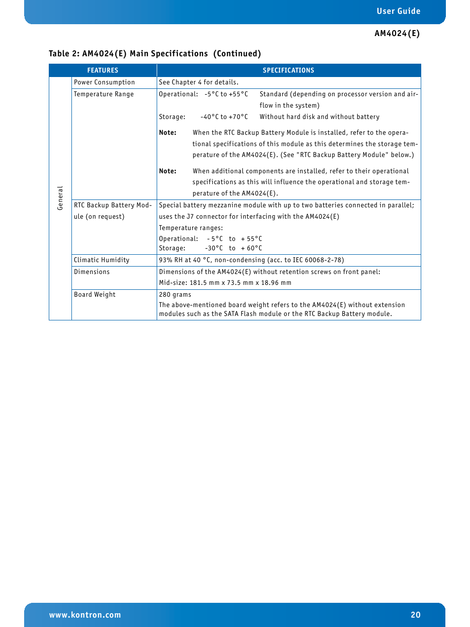 Kontron AM4024e User Manual | Page 20 / 92