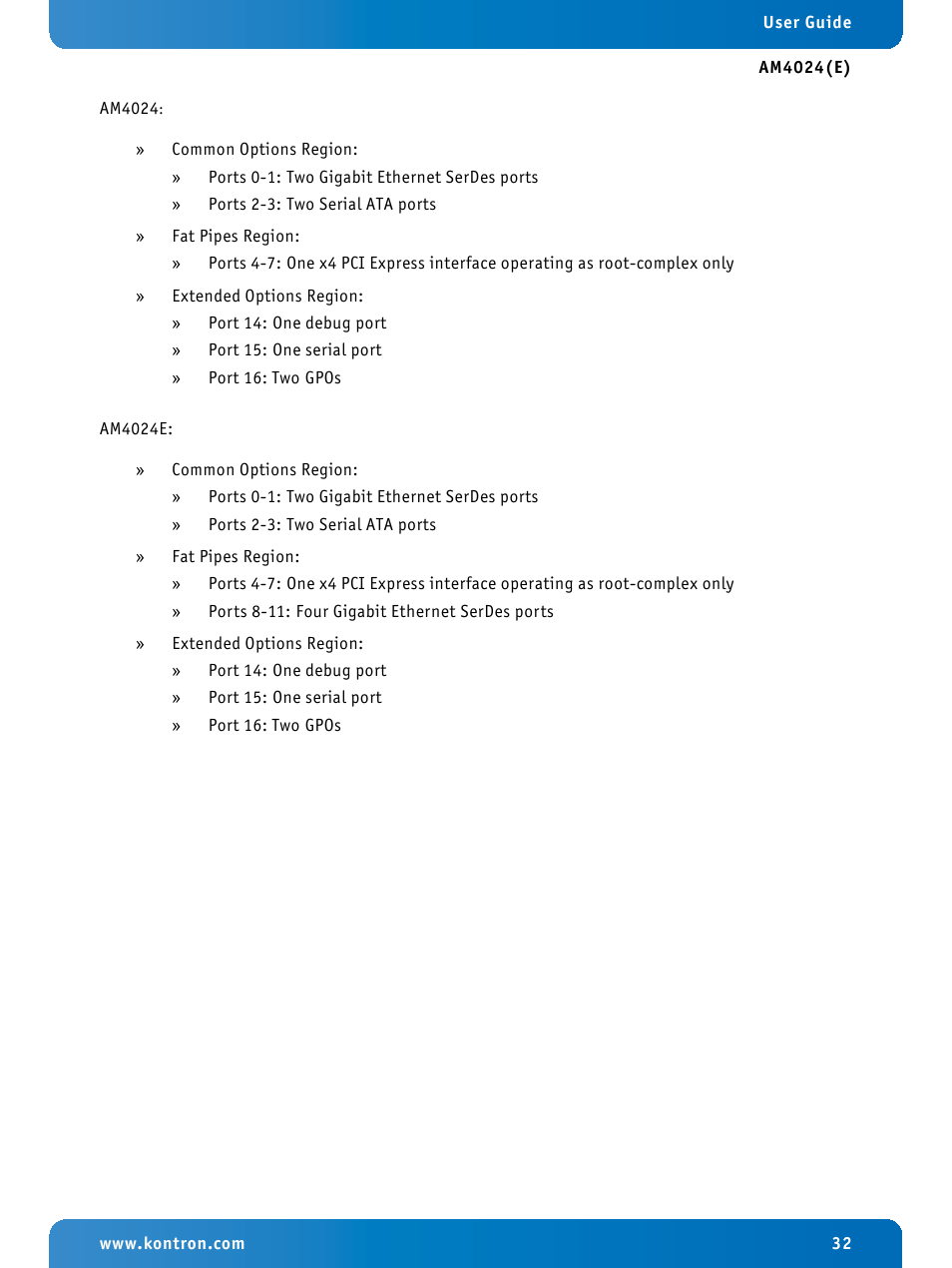 Kontron AM4024e User Manual | Page 32 / 92