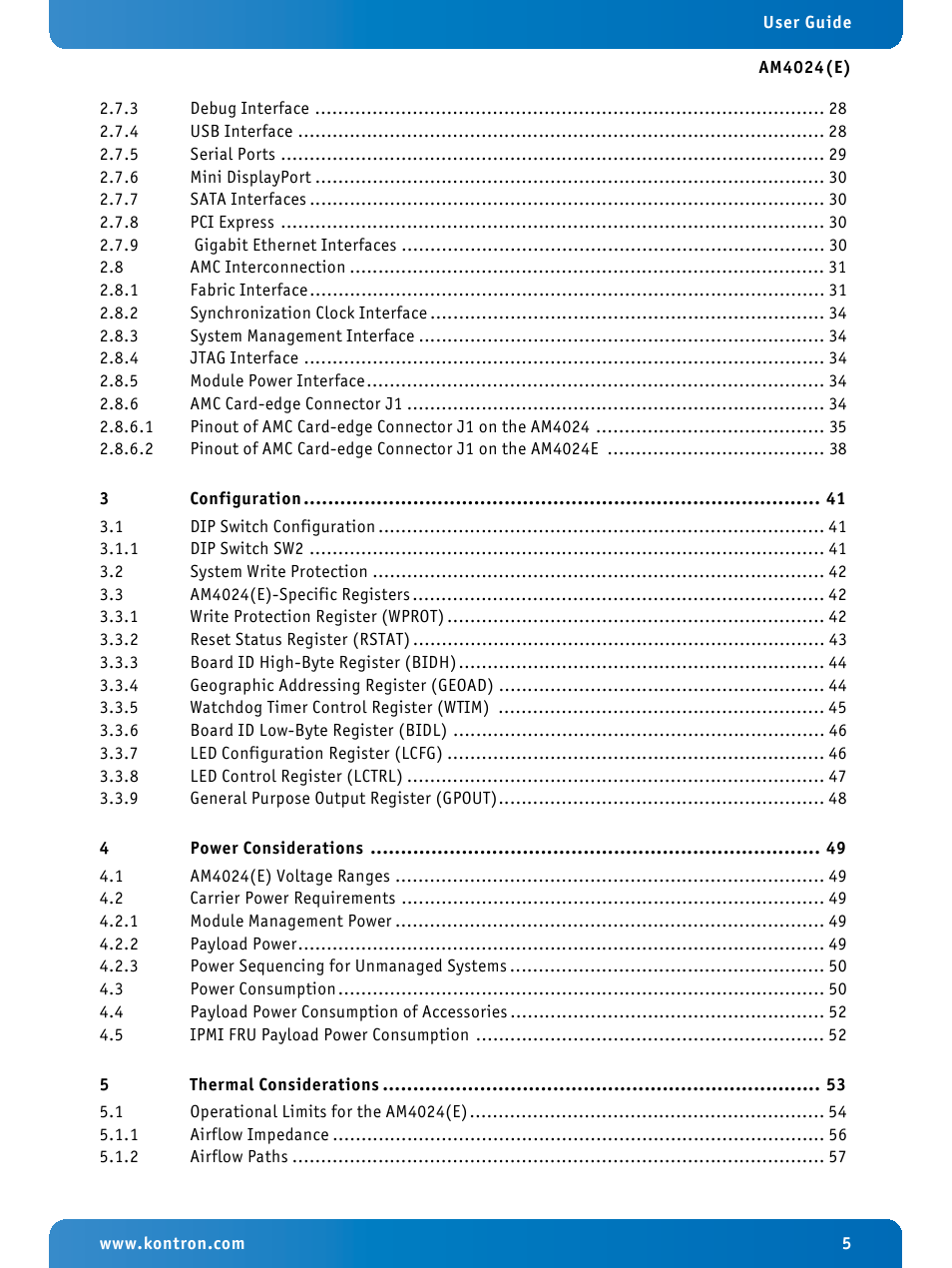 Kontron AM4024e User Manual | Page 5 / 92