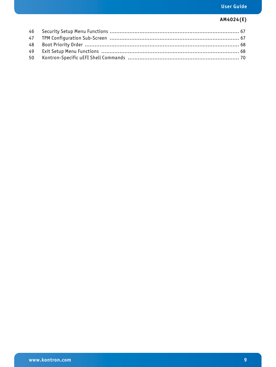 Kontron AM4024e User Manual | Page 9 / 92