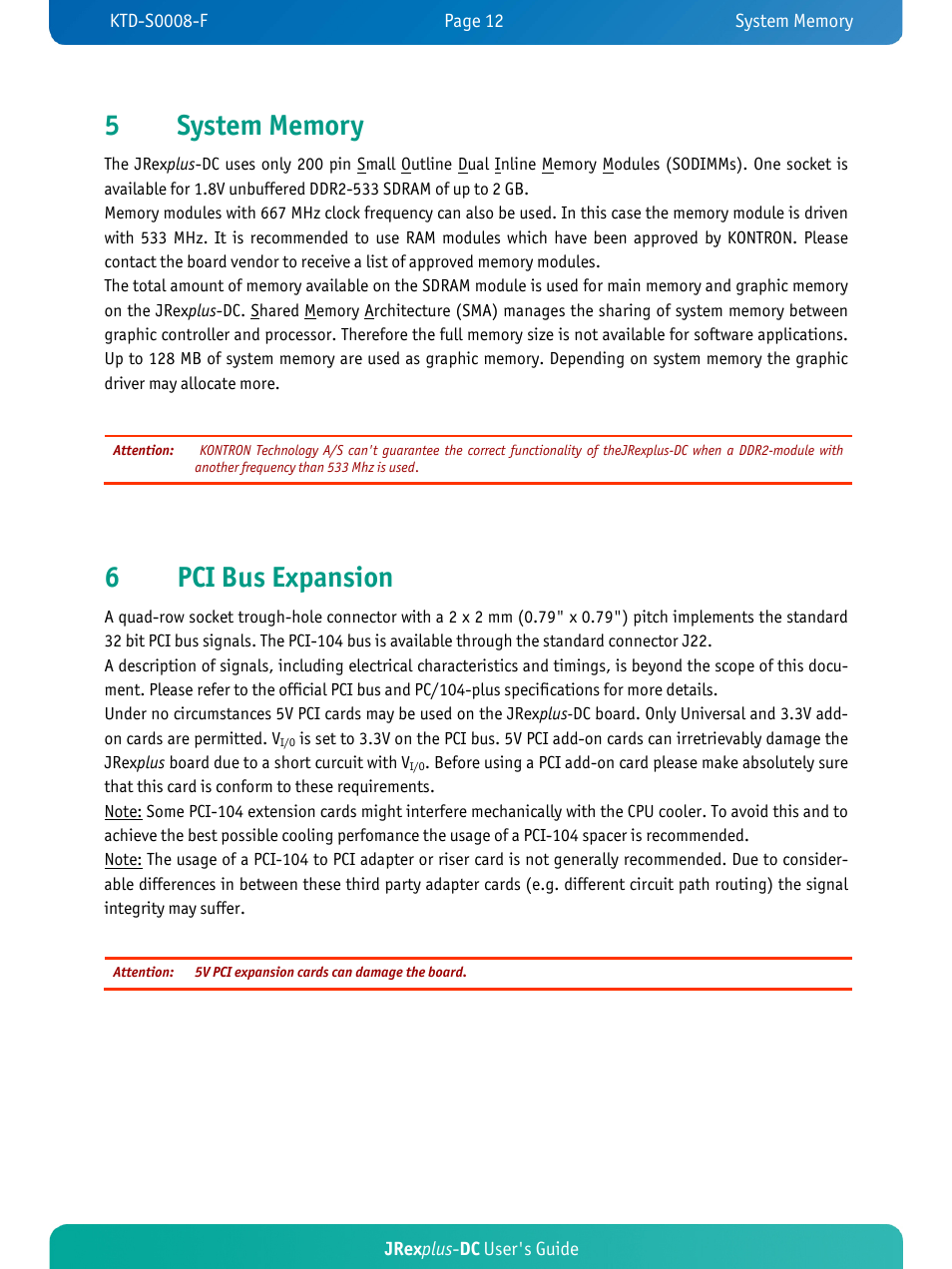 6pci bus expansion | Kontron JRexplus-DC User Manual | Page 17 / 77