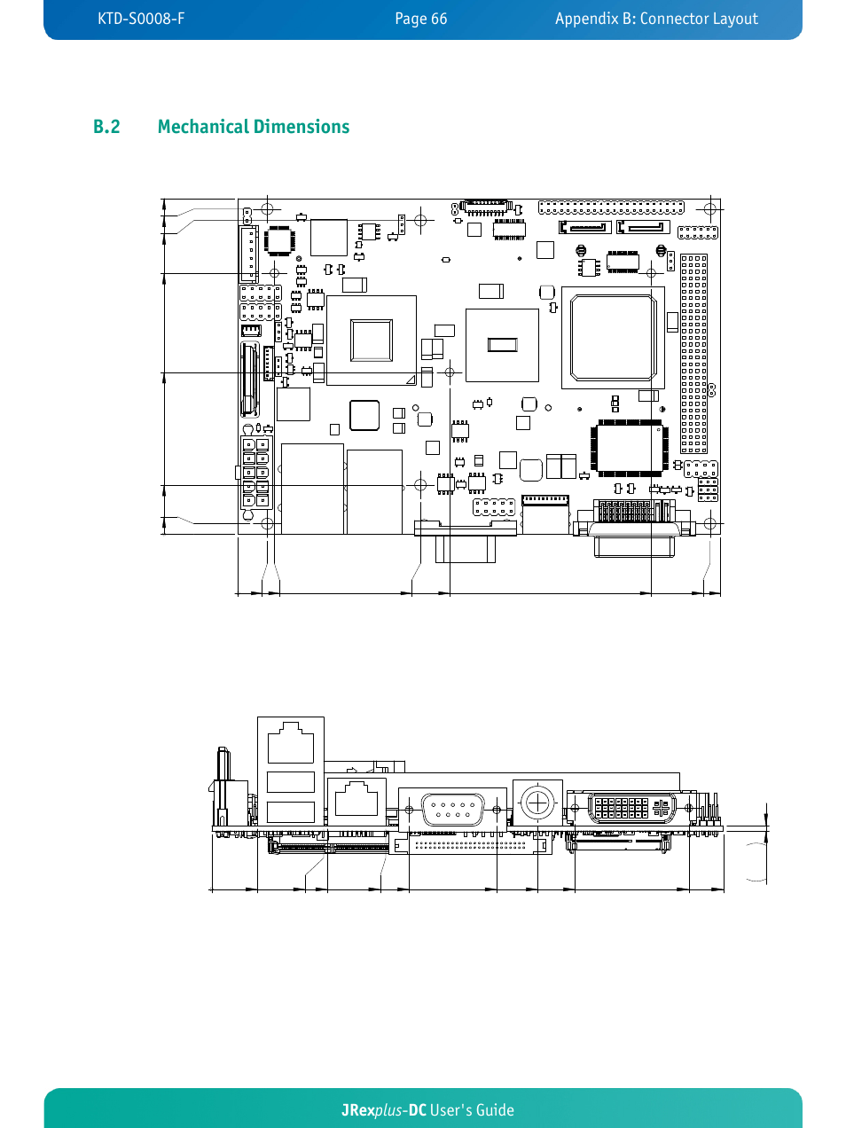 B.2 mechanical dimensions, Jrex plus - dc user's guide | Kontron JRexplus-DC User Manual | Page 71 / 77