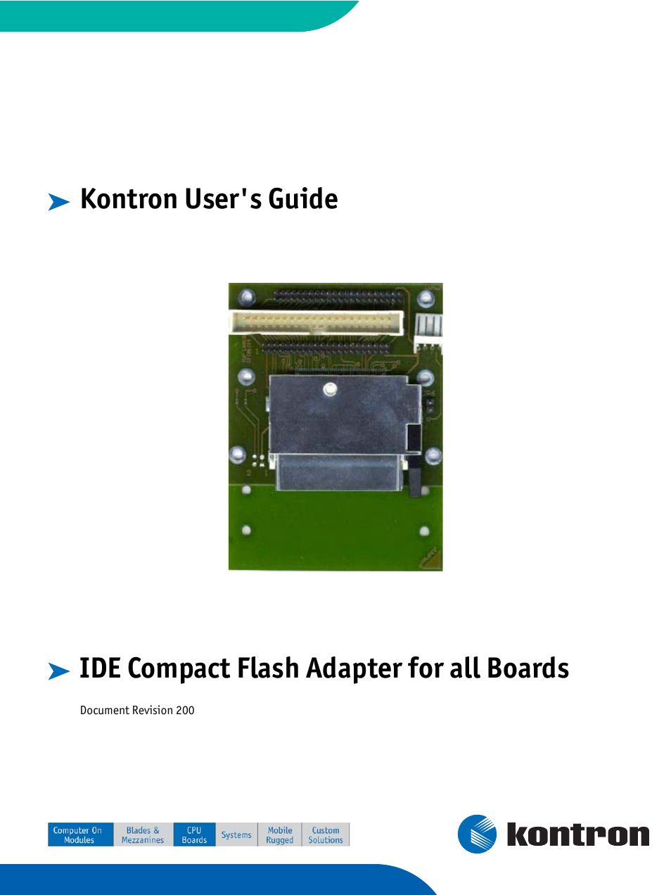 Kontron CFC-ADA-1 User Manual | 10 pages