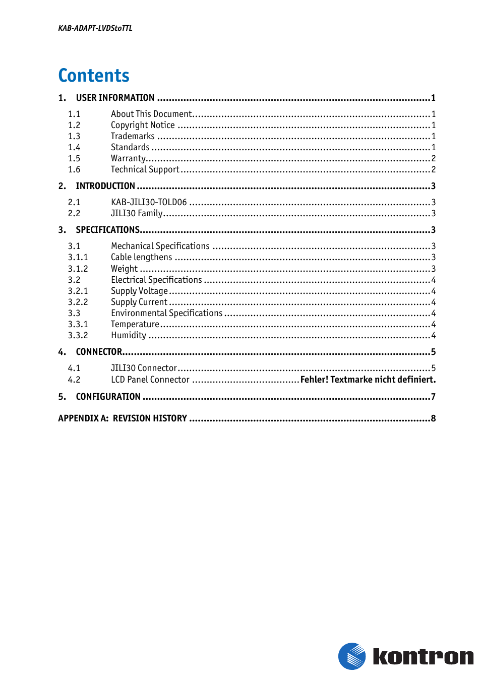 Kontron KAB-Adapt-LVDStoTTL User Manual | Page 2 / 10