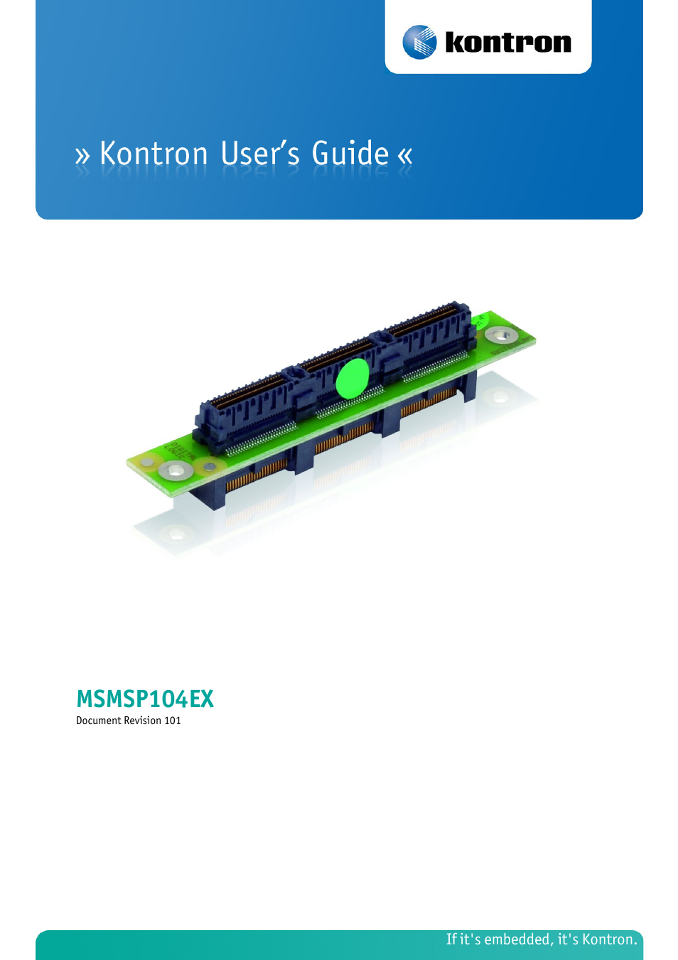 Kontron MSMSP104EX User Manual | 20 pages