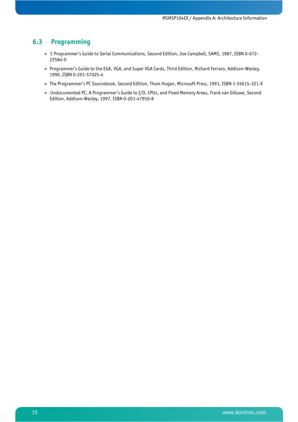 3 programming, Programming | Kontron MSMSP104EX User Manual | Page 17 / 20