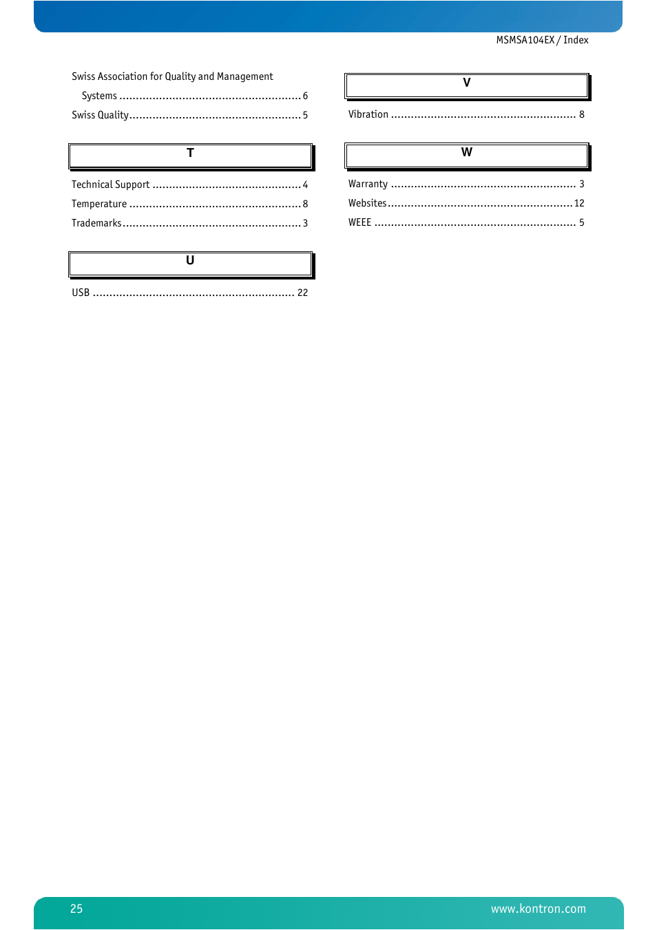 Kontron MSMSA104EX User Manual | Page 27 / 28