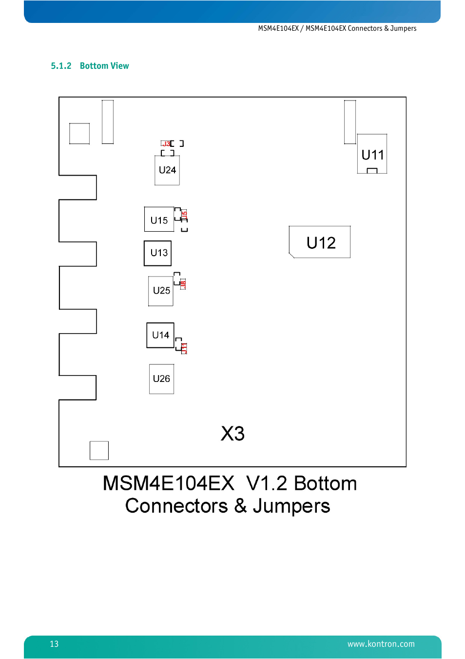 2 bottom view, Bottom view | Kontron MSM4E104EX User Manual | Page 15 / 27