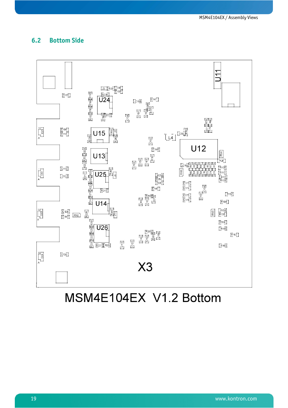 2 bottom side, Bottom side | Kontron MSM4E104EX User Manual | Page 21 / 27