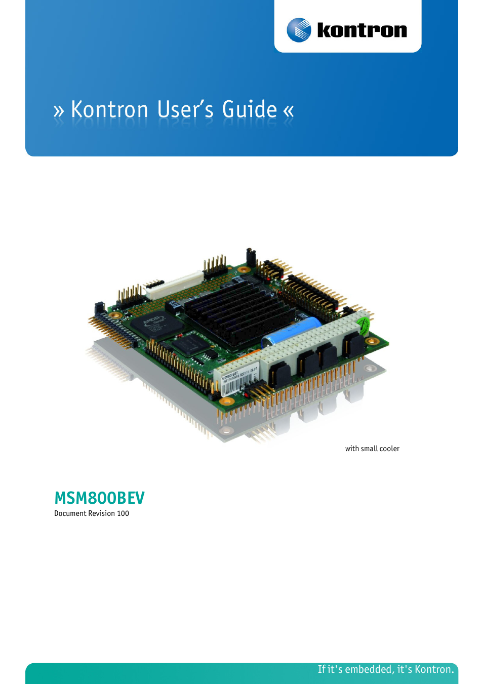 Kontron MSM800BEV User Manual | 101 pages