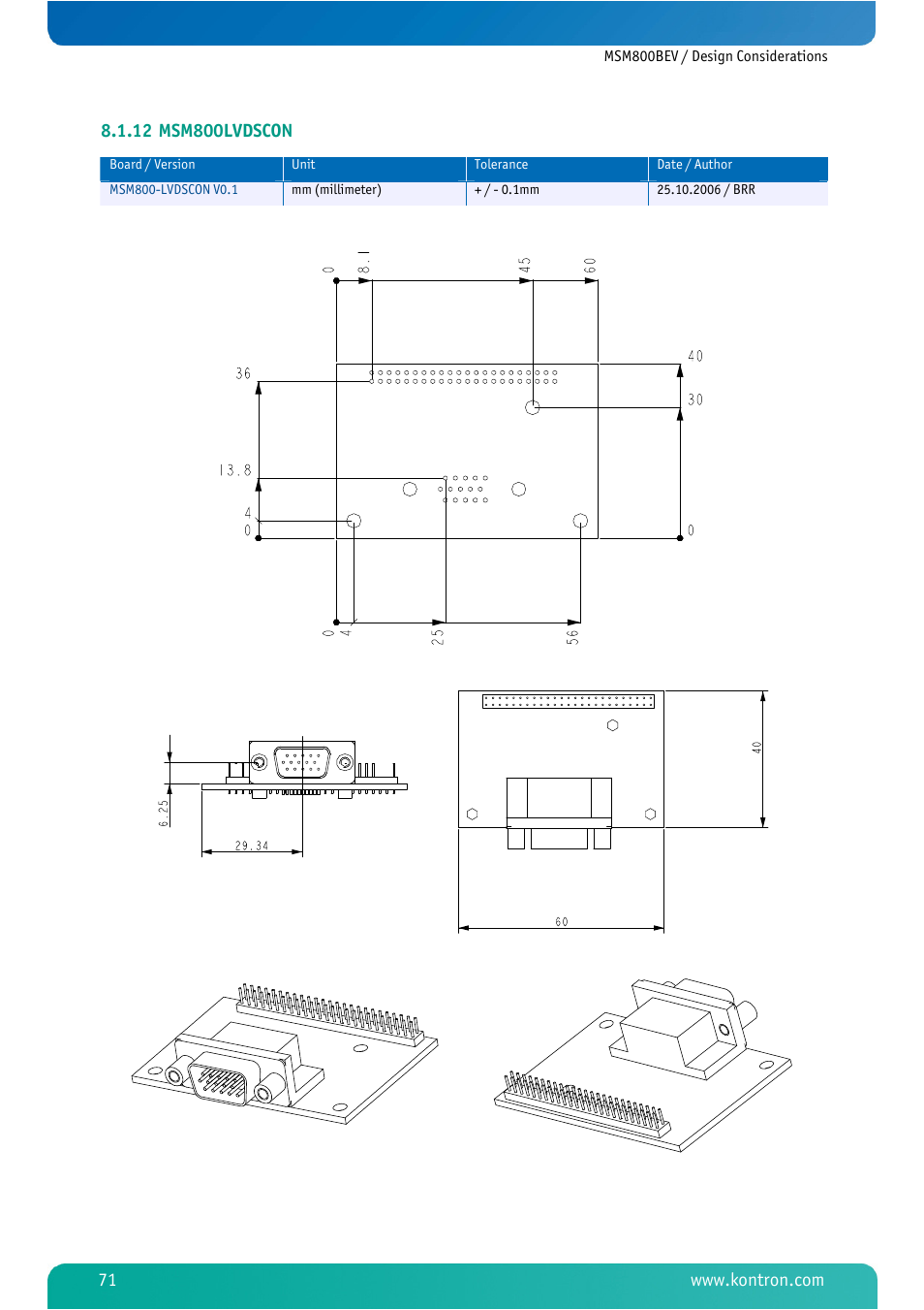 12 msm800lvdscon, Msm800lvdscon | Kontron MSM800BEV User Manual | Page 73 / 101